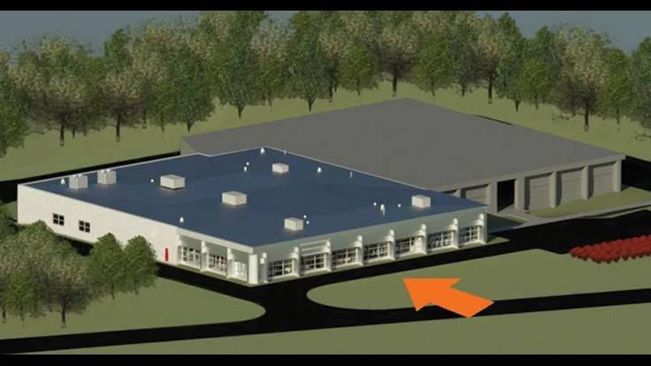 Rendering of Emuge's U.S. manufacturing facility expansion