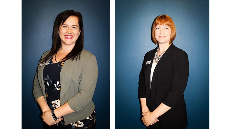 Shannon Collett (left) and Cassandra Yanke (right) are Matsuura Machinery USA’s latest hires, promotions.