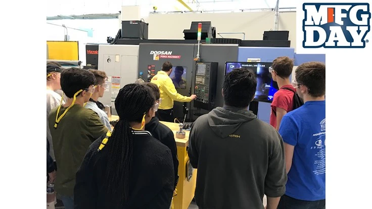 Students participating in Sandvik Coromant's MFG DAY event in 2018.