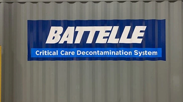 The Battelle Critical Care Decontamination System (CCDS) is now operating at Battelle’s West Jefferson, Ohio facility under the EUA and is capable of decontaminating up to 80,000 respirator masks per system each day using concentrated, vapor phase hydrogen peroxide (VPHP). 