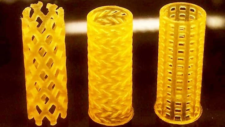 Three prototypes of the airway stents with different designs. 