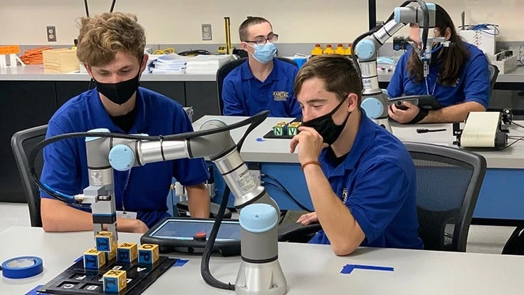 Students at RAMTEC (The Robotics and Advanced Manufacturing Technology Education Collective) located in the manufacturing hub of Marion, Ohio, is one of the educational institutions that will now have expanded funding opportunities for getting more cobots into the classrooms. 