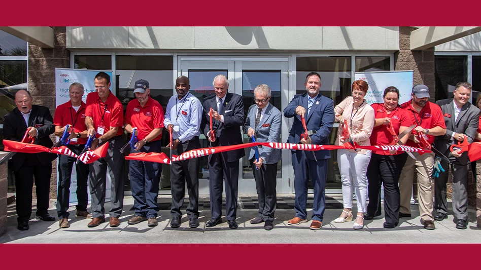 Cutting the ceremonial ribbon at the grand opening of the DuPont Healthcare Cooper River site in South Carolina, USA, were (left to right) Cooper River Mobility & Materials Site Leader Bill Alexander; DuPont Liveo Cooper River Operations Representative and Construction Team Member Lincoln Weathersby; DuPont Electronics & Industrial Vice President of Integrated Operations John Singer; DuPont Liveo Cooper River Operator Mechanic CJ Jacobs; DuPont Electronics & Industrial Vice President and General Manager for Industrial Solutions Sam Ponzo; South Carolina Governor Henry McMaster; DuPont Healthcare & Specialty Lubricants Global Business Director Eugenio Toccalino; Berkeley County, South Carolina, Supervisor Johnny Cribb; Cooper River Project Team Leader Jen Crock; Cooper River North Area Leader Ellie DeSanto; DuPont Liveo Cooper River Operator Mechanic Cary Domi; and Cooper River Electronics & Industrial Site Leader Tony Schwuchow.