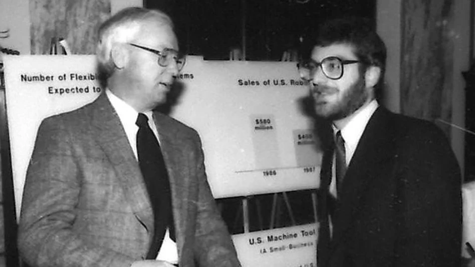 The first president of what was to become known as the Association for Advancing Automation, Don Vincent, and Jeff Burnstein, who took over the role in 2007 and still lead A3 today, discuss robot sales in 1987.