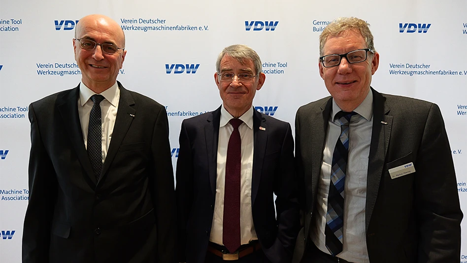 (Left to right) Bernhard Geis, Head of Economics and Statistics VDW, Franz-Xaver Bernhard, Chairman VDW, Dr. Markus Heering, Executive Director VDW