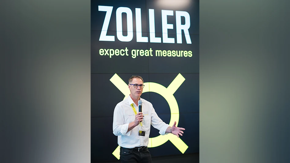 ZOLLER Inc. President Alexander Zoller delivers his keynote address during the company's Open House and Technology Days on June 12 and 13, 2024, in Ann Arbor, Michigan.