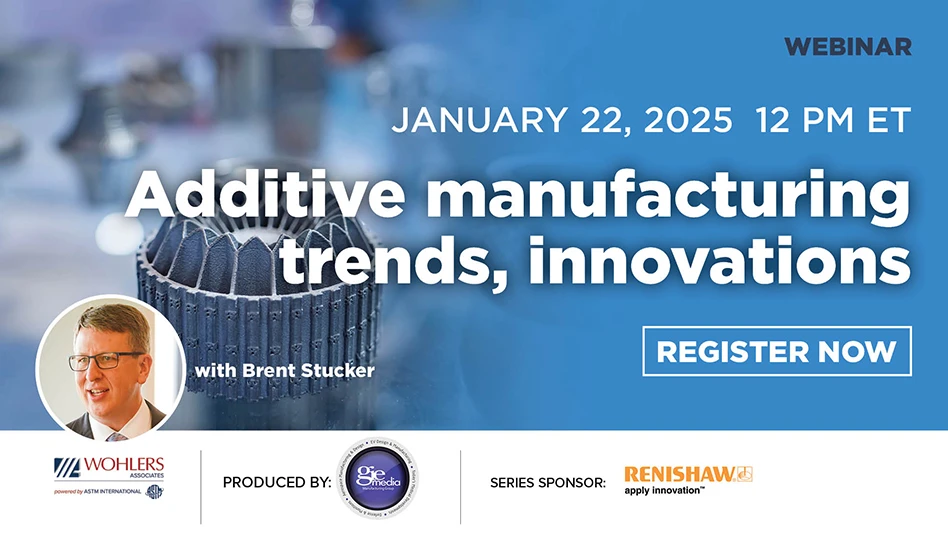 Banner image with text reading Additive manufacturing trends, innovations