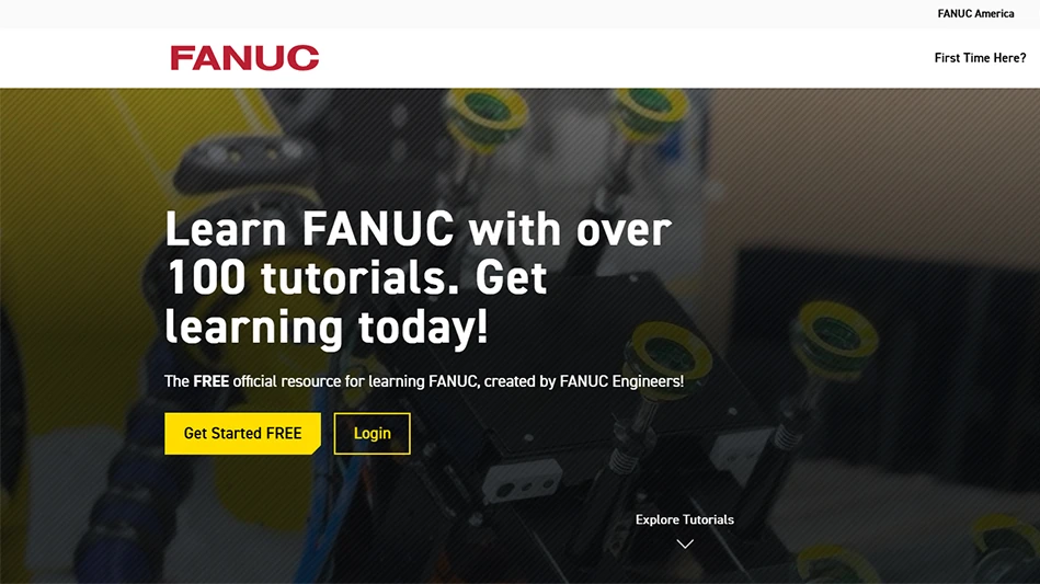 Screenshot of FANUC’s robot tutorial website